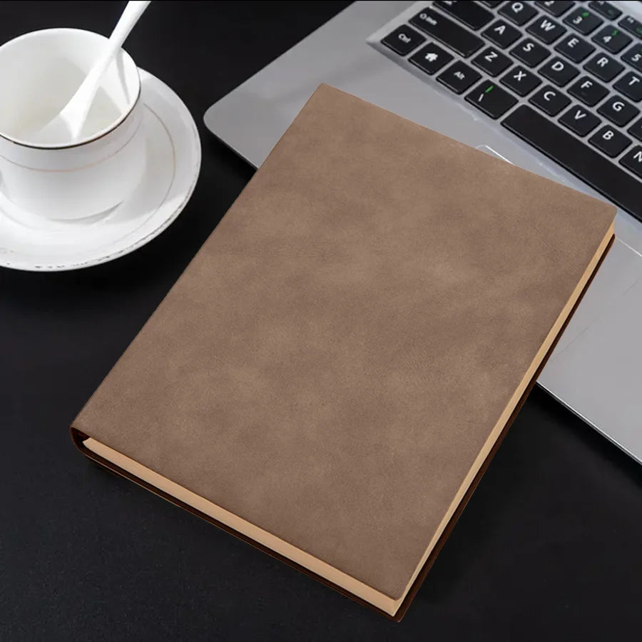 Verdicktes A5 Business PU-Notizbuch aus Schaffell, liniertes Tagebuch