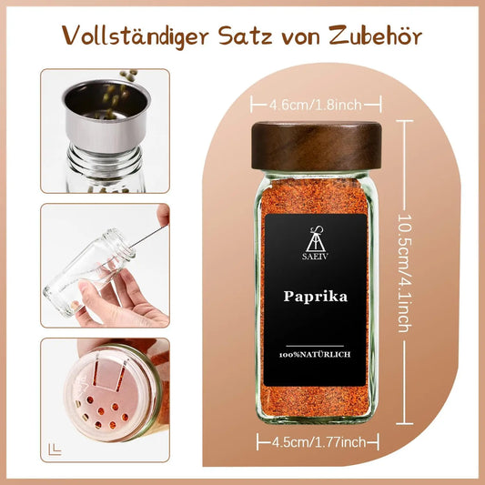 120ml Gewürzglas Set 12 24 35 Teile mit wasserfesten Etiketten für Küche-Yabubest - Home & More