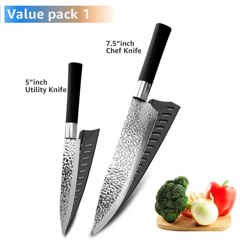 Küchenmesser Chef 7CR17 440C Edelstahl Antihaftklinge Brotschneider Utility Santoku Set