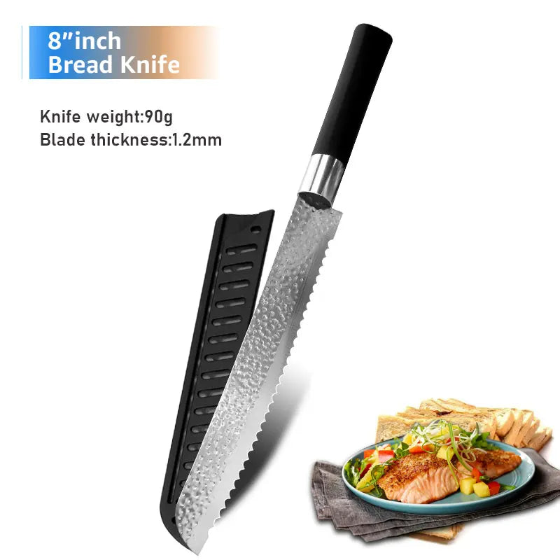Küchenmesser Chef 7CR17 440C Edelstahl Antihaftklinge Brotschneider Utility Santoku Set