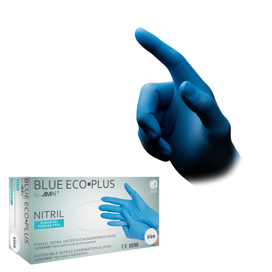 AMPri Blue Eco Plus Nitrilhandschuhe puderfrei Blau 100 Stück