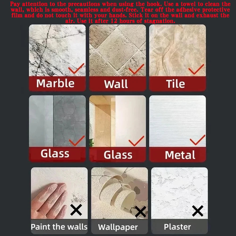 Transparente Selbstklebe Haken starker Halt für Küche, Bad, Kind - Tür Wand