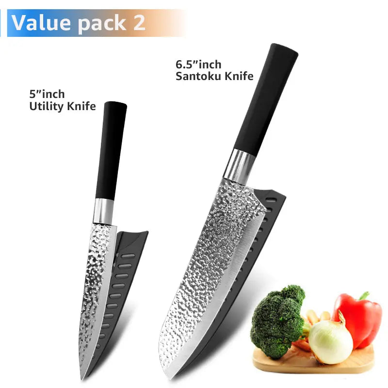 Küchenmesser Chef 7CR17 440C Edelstahl Antihaftklinge Brotschneider Utility Santoku Set