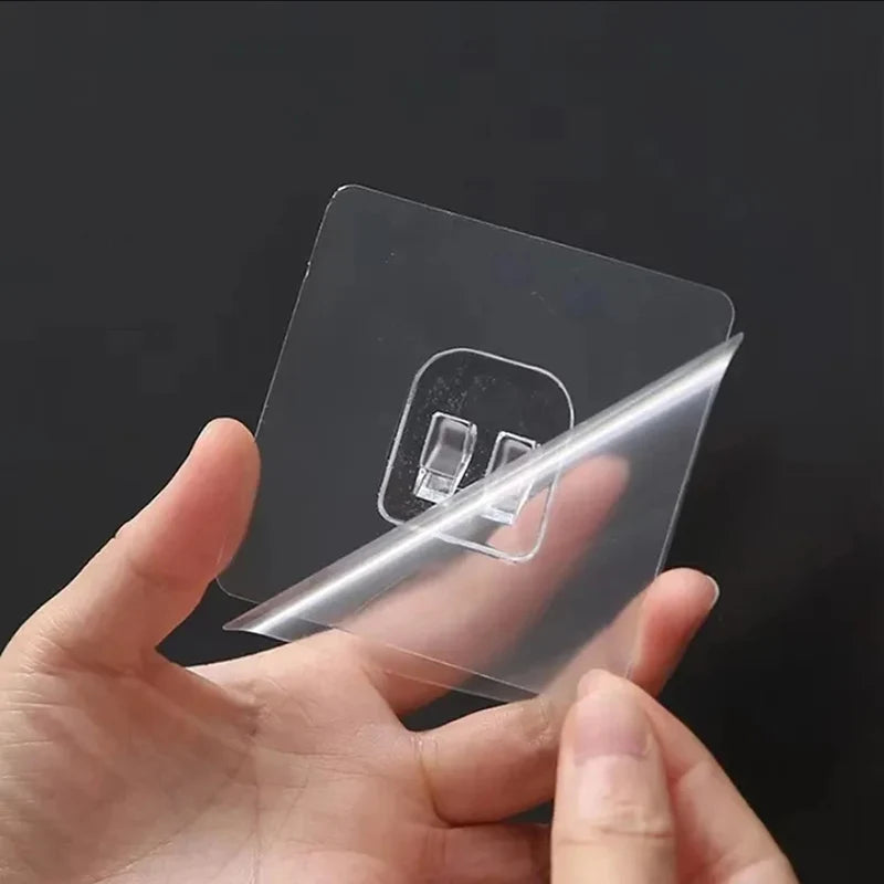 Selbstklebender transparenter Kunststoffhaken für Badezimmer - Küche