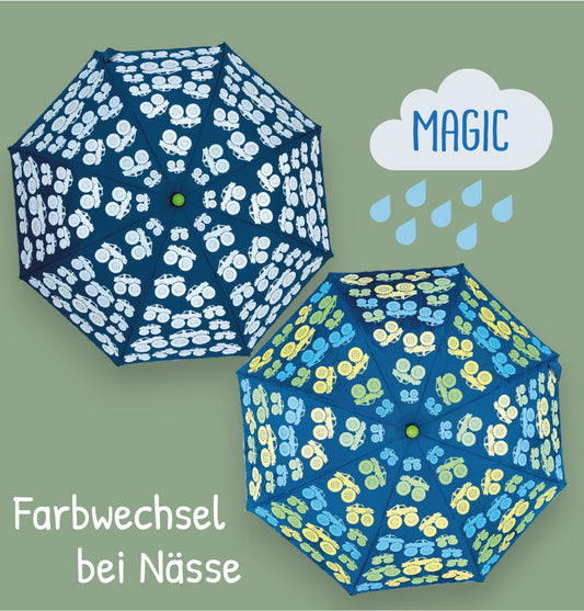 Kindgerechter Regenschirm mit magischem Farbwechsel und Sicherheit