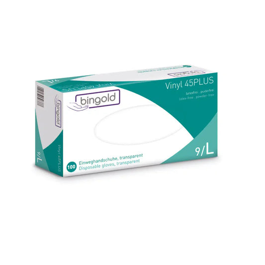 Vinyl 45PLUS Einweghandschuhe, transparent, puderfrei