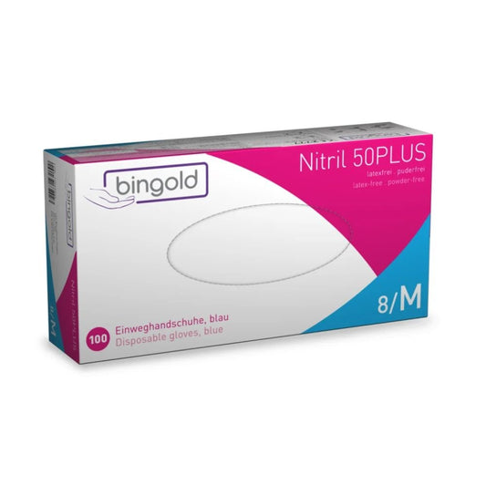Bingold Nitril 50PLUS Einmalhandschuhe, Blau - Yabubest - Home & More