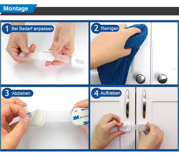 8er Set Kindersicherung Schrankschloss Schubladensicherung für Baby und Kinder-DREIKS