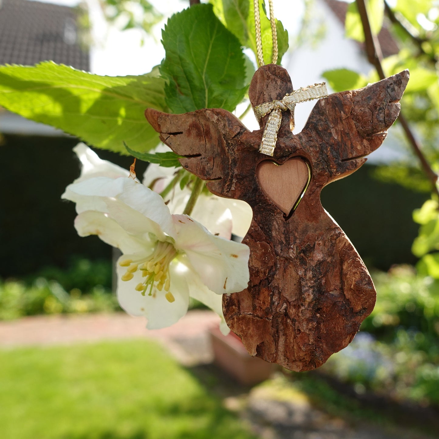 Thankgoods Rindenengel mit Herz als Anhänger-Thankgoods - Der herzliche Geschenkeshop!