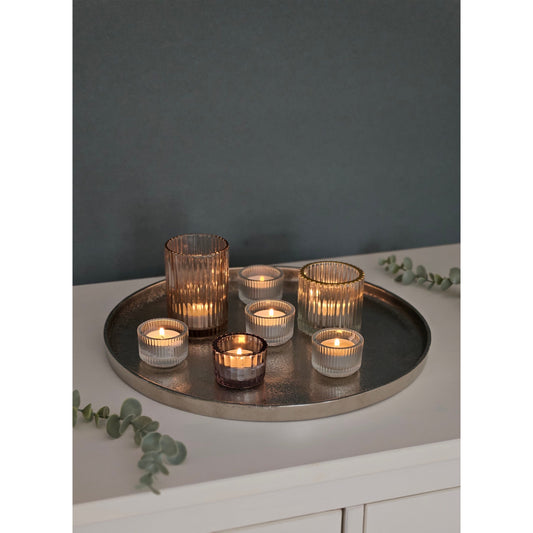 Runde Deko Schale Silber 35 cm Für Vielseitige Verwendung