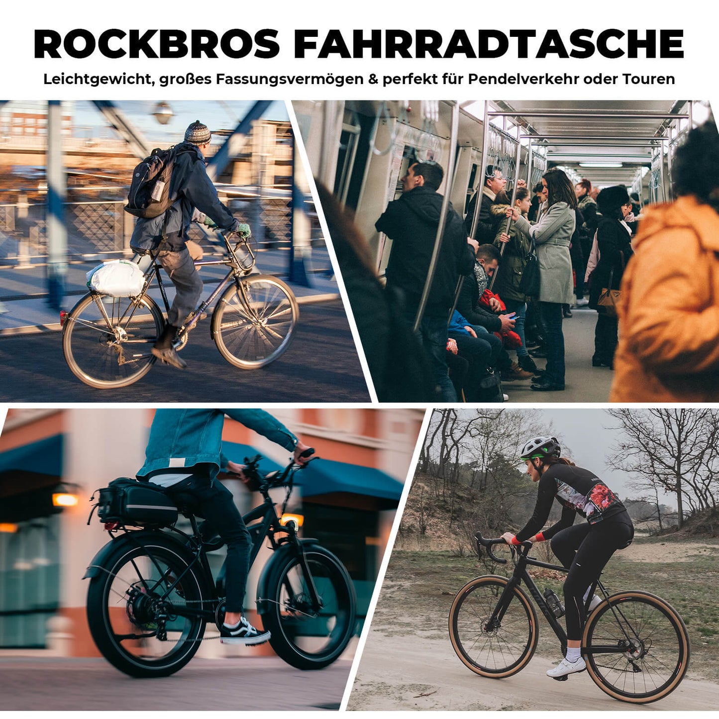 Faltbare Einteiler-Gepäckträgertasche für den Gepäckträger