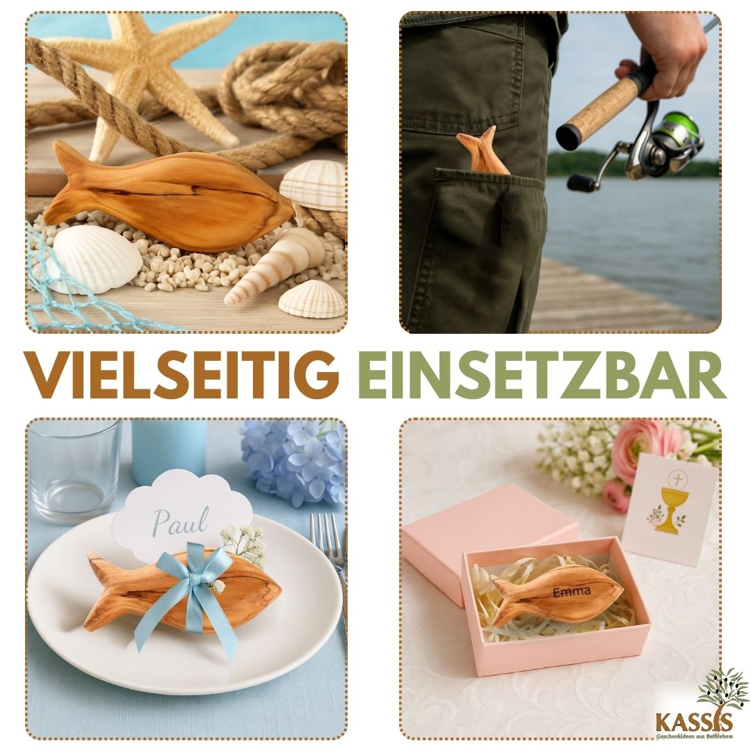 Fisch Handschmeichler aus Olivenholz