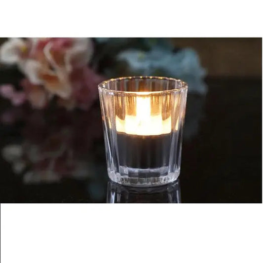 Elegantes Set 12 Teelichtgläser aus klarem Glas