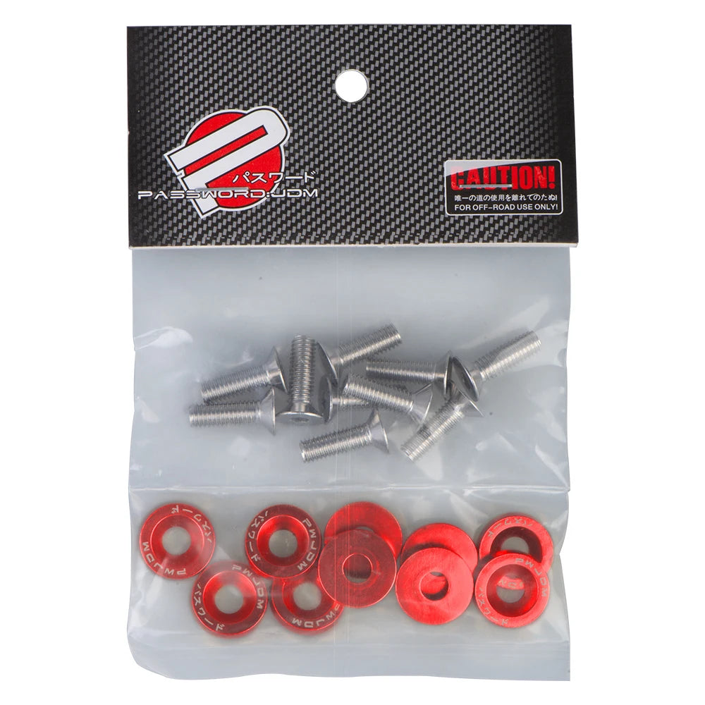 10x M6 Universal Schrauben Set für Auto Styling Kotflügel - Kennzeichen