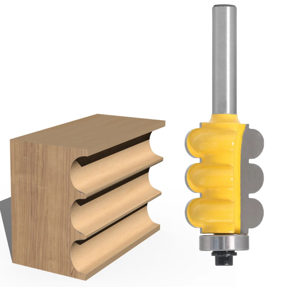 2-teiliges 8mm Schaft Fräser Set mit Triple Perle und Triple Flöte für Holz