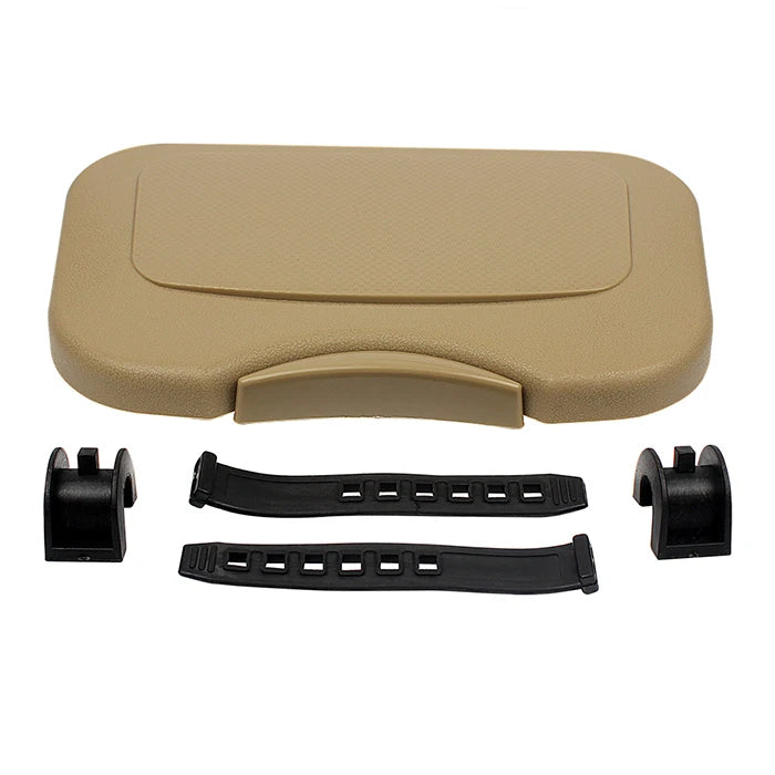 Multifunktionaler Auto Mini Schreibtisch mit Getränkehalter, klappbar, schwarz/beige