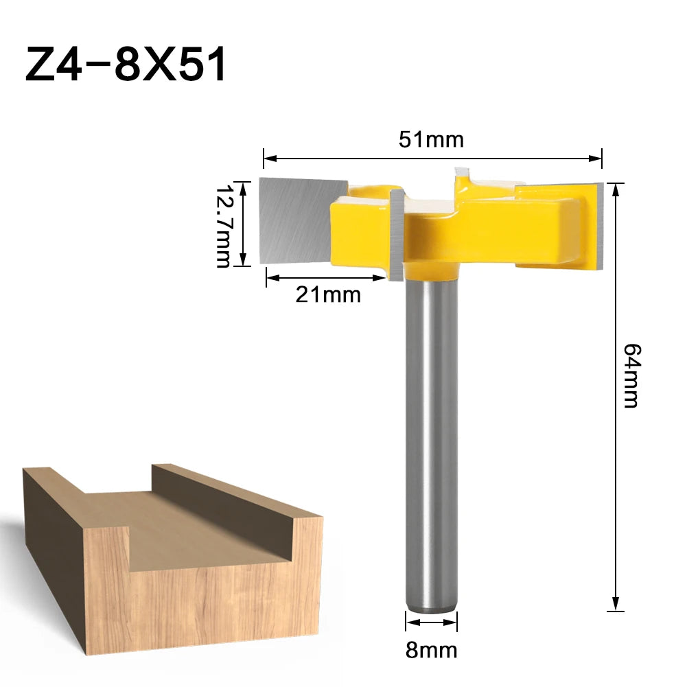 4 Rand Schlitzen Cutter Holz-Fräser in 6mm 8mm 12mm Schaftgrößen