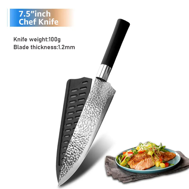 Küchenmesser Chef 7CR17 440C Edelstahl Antihaftklinge Brotschneider Utility Santoku Set