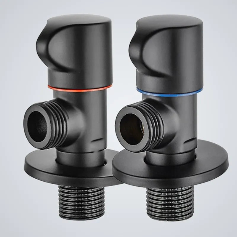 Schwarzes Eckfüllventil G1/2 aus Edelstahl für Heiß Kalt Wasserinstallation