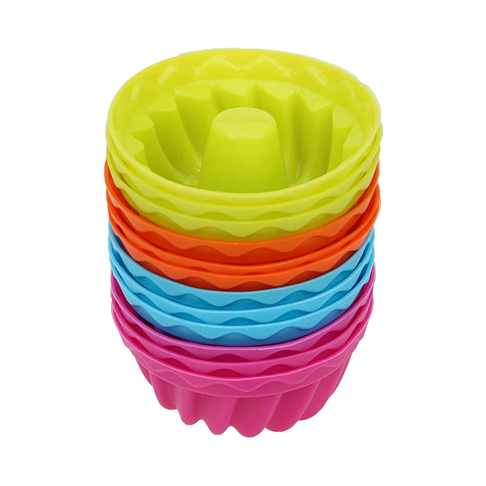 Silikon Backformen Set 12-teilig für Pudding, Cupcake, Muffin und Donut