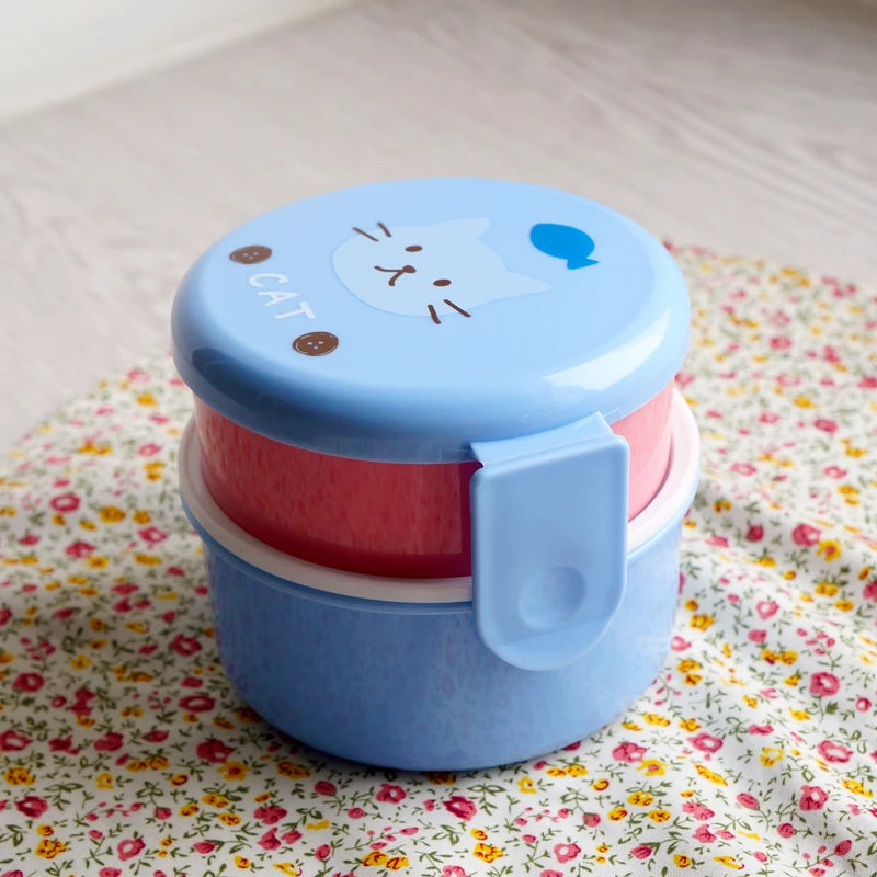 Niedliche tierische Lunchbox, japanische doppelschichtige Mini-Bento-Box