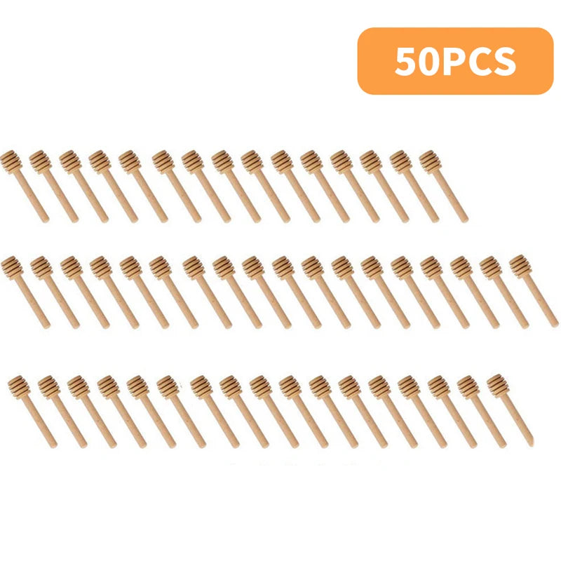 100er Set Holz-Honiglöffel mit langem Griff – natürlich, hygienisch, praktisch