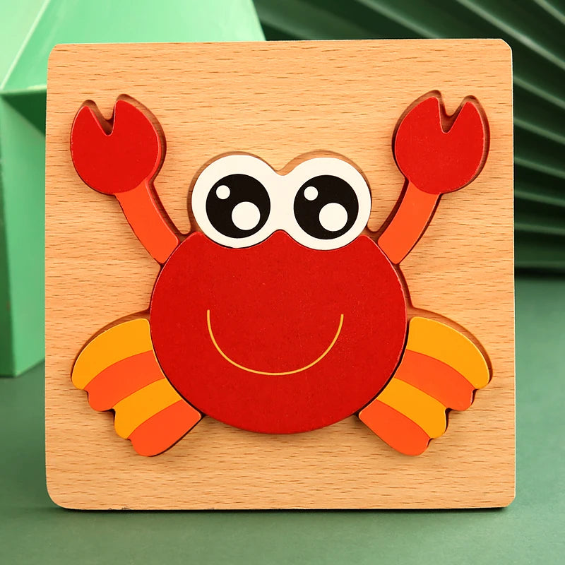 3D Holz Puzzle Baby Tierverkehr fördert frühes Lernen ab 3 Jahren