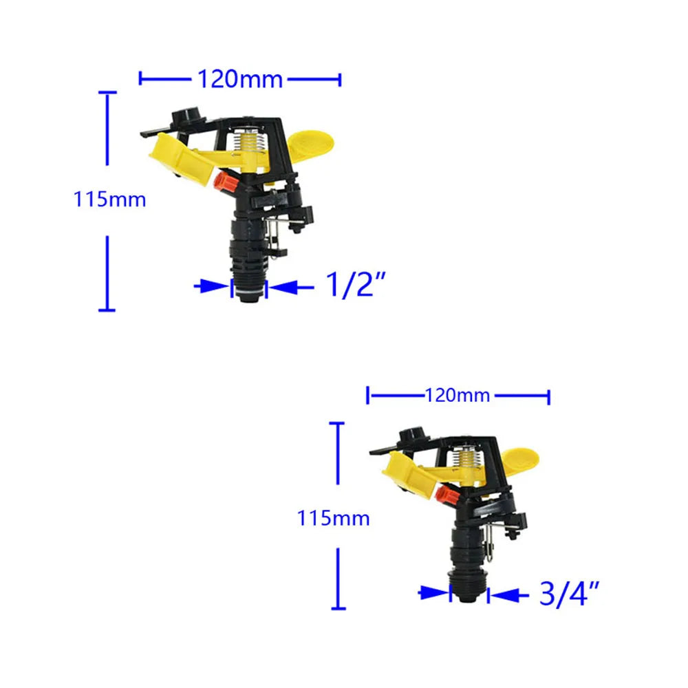 Drehbarer Rasen- und Landwirtschaftssprinkler 1/2 3/4 Zoll verstellbar