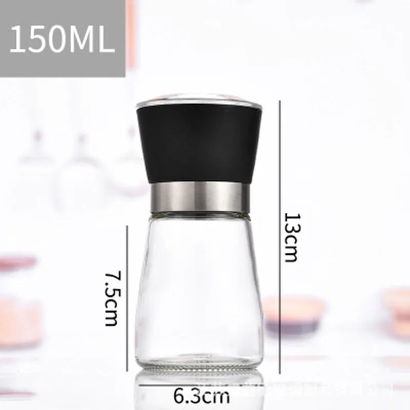 Präzise Mahlfunktion: Manuelle Salz-Pfeffermühle 150ml Edelstahl - Glas