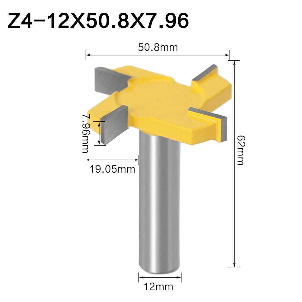 4 Rand Schlitzen Cutter Holz-Fräser in 6mm 8mm 12mm Schaftgrößen