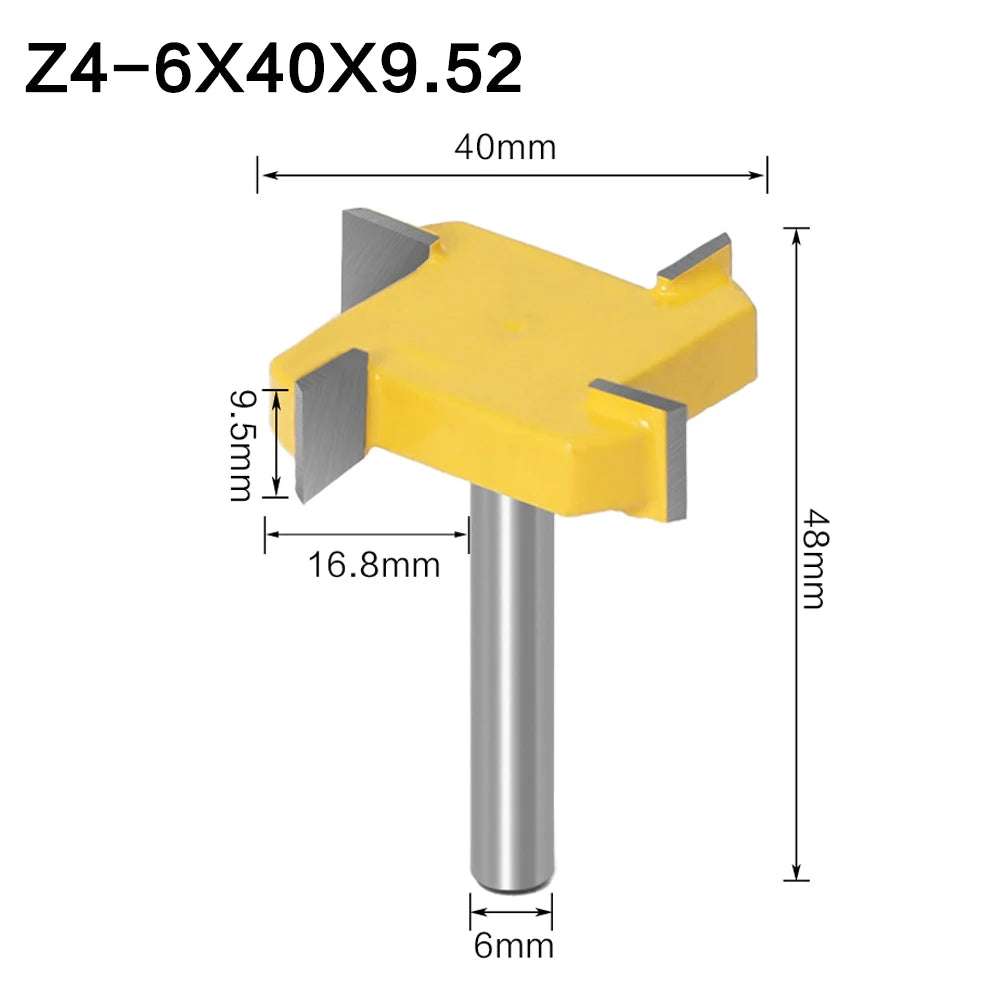 4 Rand Schlitzen Cutter Holz-Fräser in 6mm 8mm 12mm Schaftgrößen