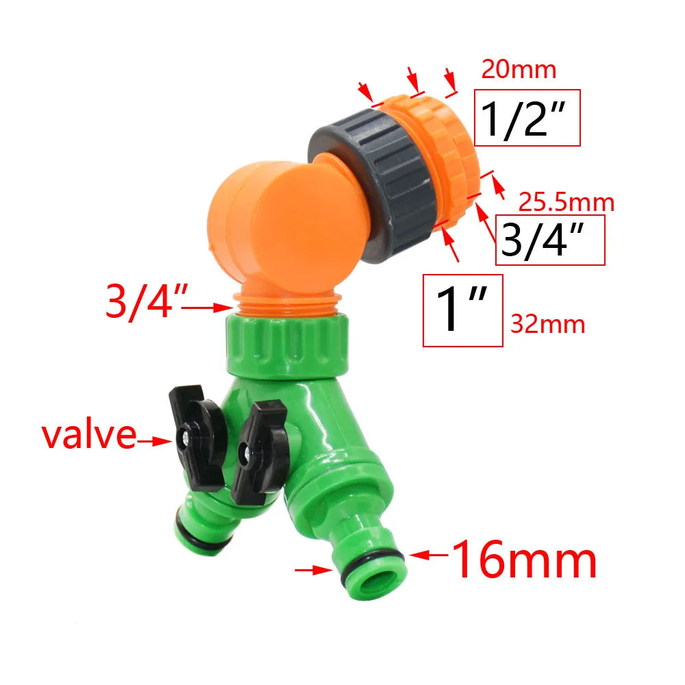 Gartenhahn Y-Verteiler für 2/4 Wege, 1/2 3/4 1 Zoll Gewinde, Schlauchanschluss