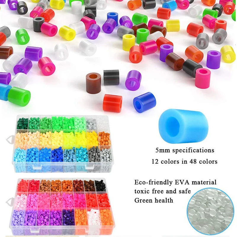 Hama Perlen Box Set 24 72 Farben Pädagogisches Kinder DIY Puzzle