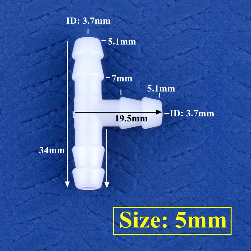 Lebensmittelechte weiße PE T-Stecker 4-13mm – robust - vielseitig 5-200 Stück