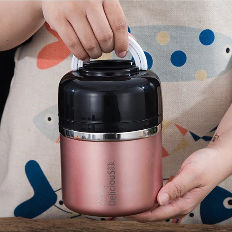 Edelstahl Thermo-Lunchbox mit langer Isolierung für Büro und Schule