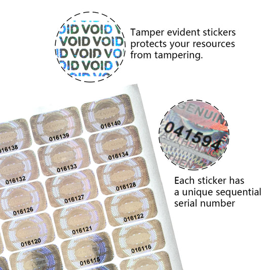 Holographische Sicherheitsetiketten mit Seriennummer 2,5x1,5 cm 300/600 Stück