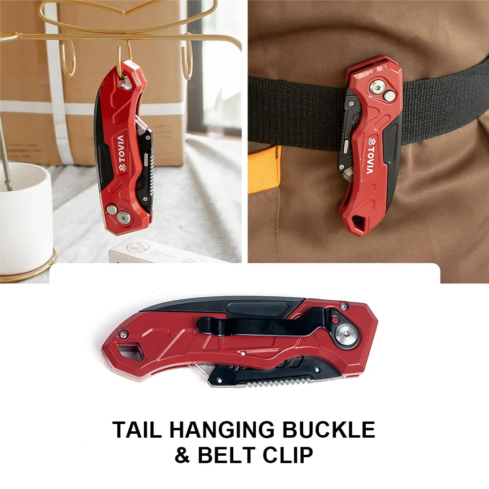Vielseitiges Klappmesser mit scharfen Wechselklingen - ergonomischem Griff