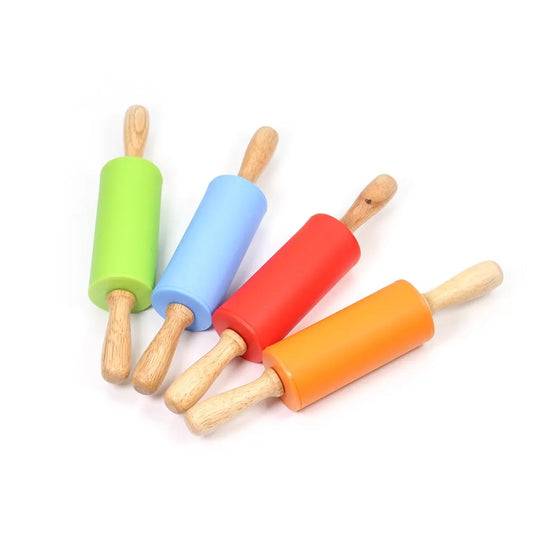 Antihaft Silikon Nudelholz mit Holzgriffen für leichtes Backen