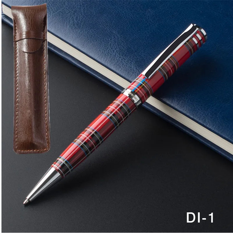 Luxuriöser Metall Kugelschreiber mit Prägemuster und 07mm Schreibspitze