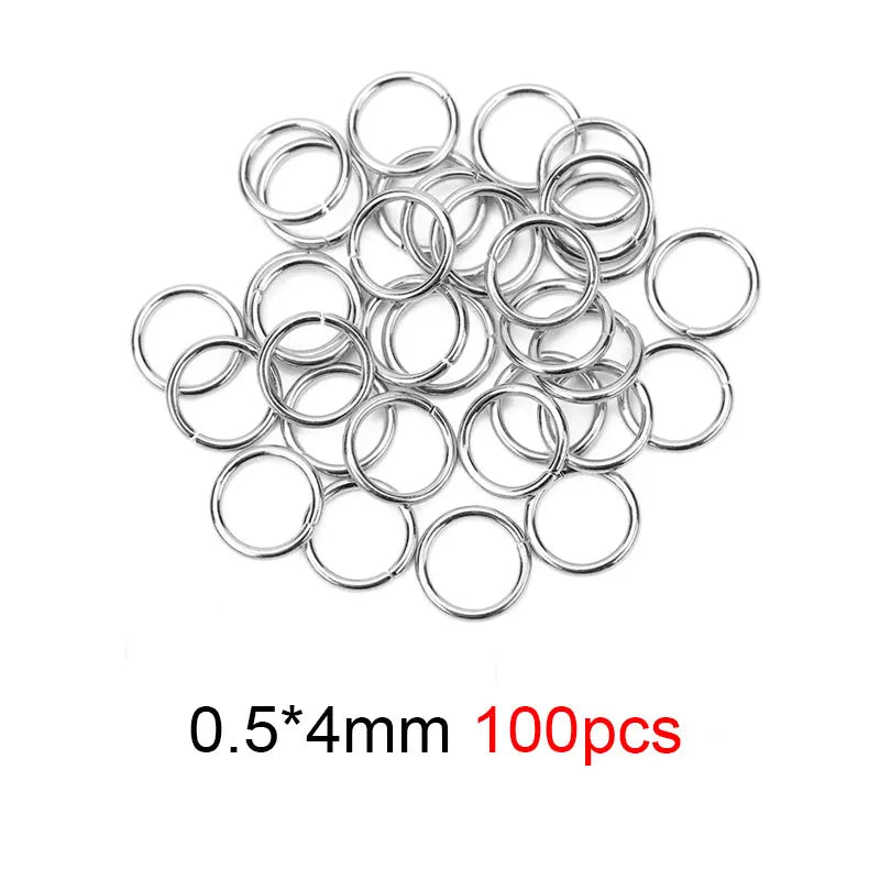 50 100 Stück Edelstahl Biegeringe 4-10 mm Spaltringe Schmuck Verbinder