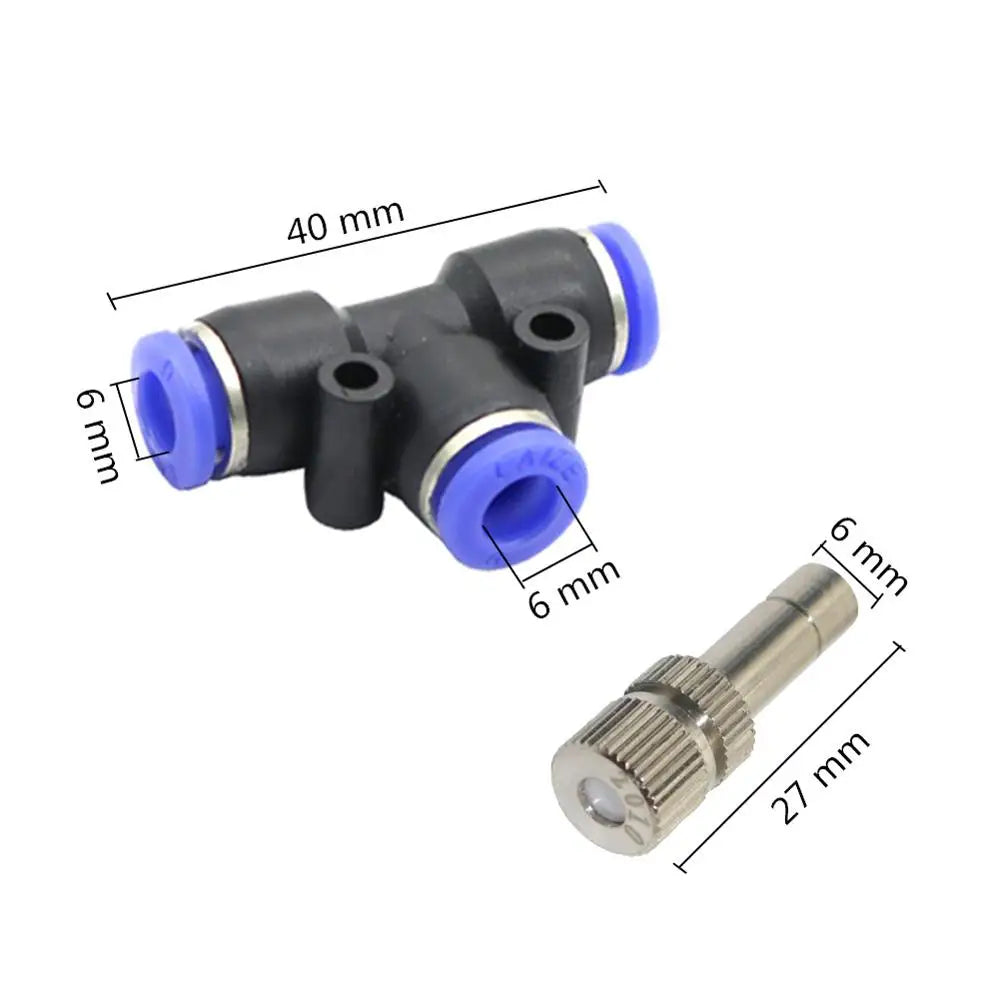 Effiziente 6mm Zerstäubungsdüsen im 5er-Set mit Schnellanschluss für Kühlung - Garten