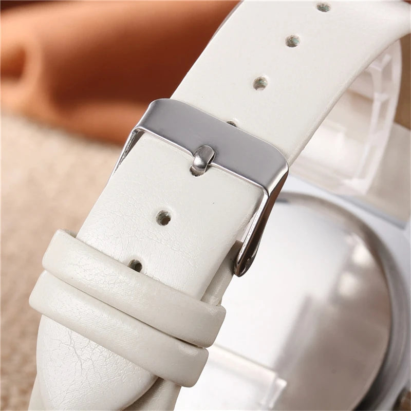 Stilvolle Unisex Sportuhr Quarzwerk Lederband | Mode Armbanduhr Elegant