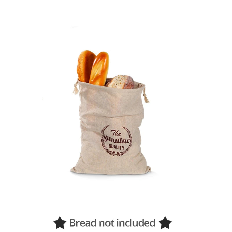 Natürlicher Leinen-Brotbeutel mit Kordelzug für lange Frische und Vielseitigkeit