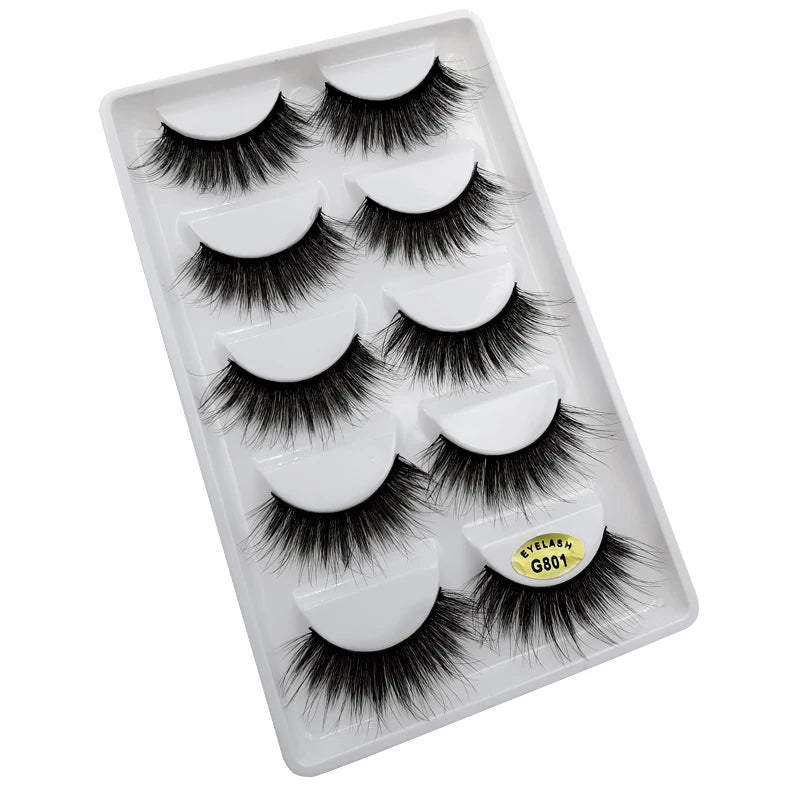 Natürliche 3D Nerz Wimpern – 3/5 Paar Flauschige, lange, wiederverwendbare Vollstreifen