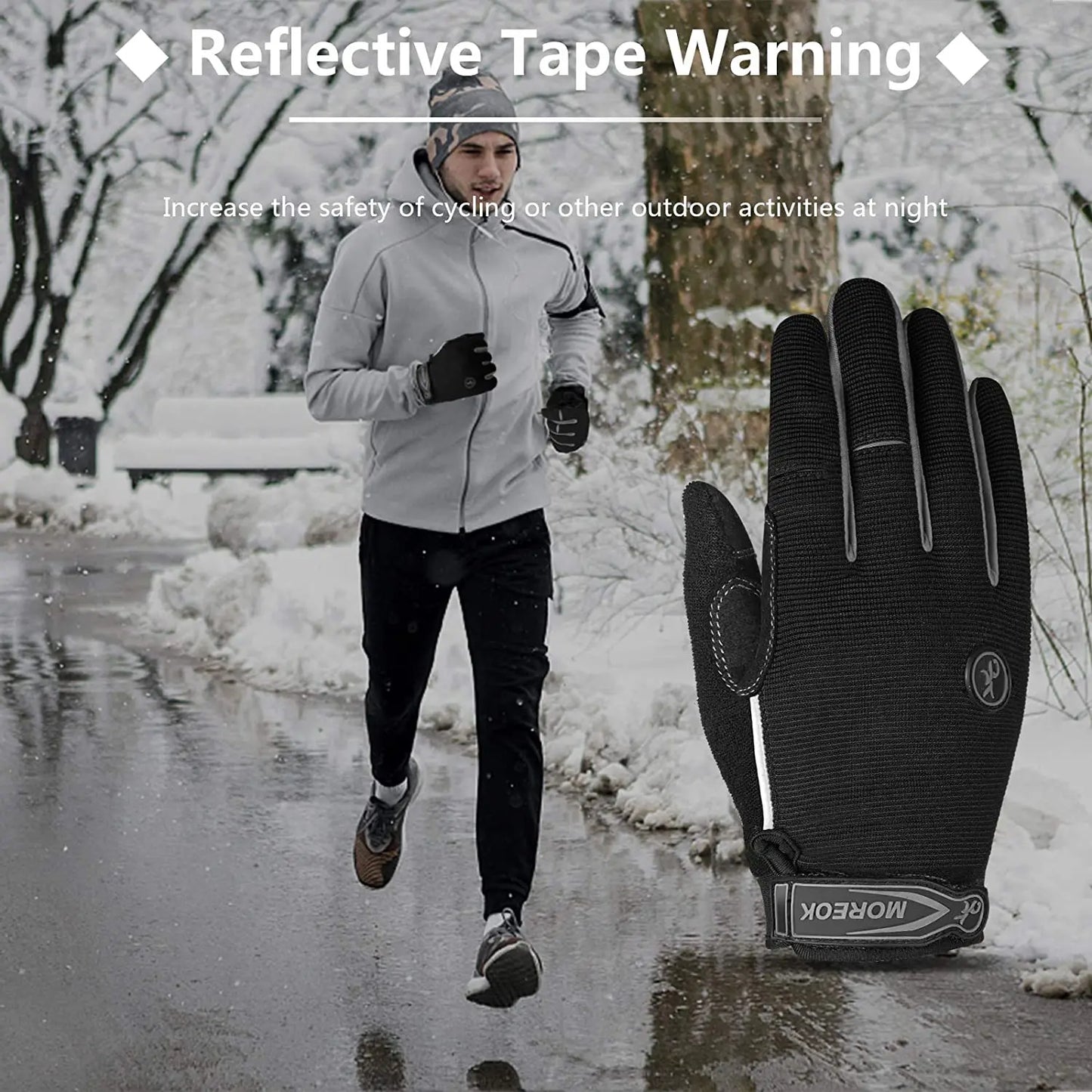 Vollfinger Winter Fahrradhandschuhe mit Gelpolstern rutschfest und Touchscreen