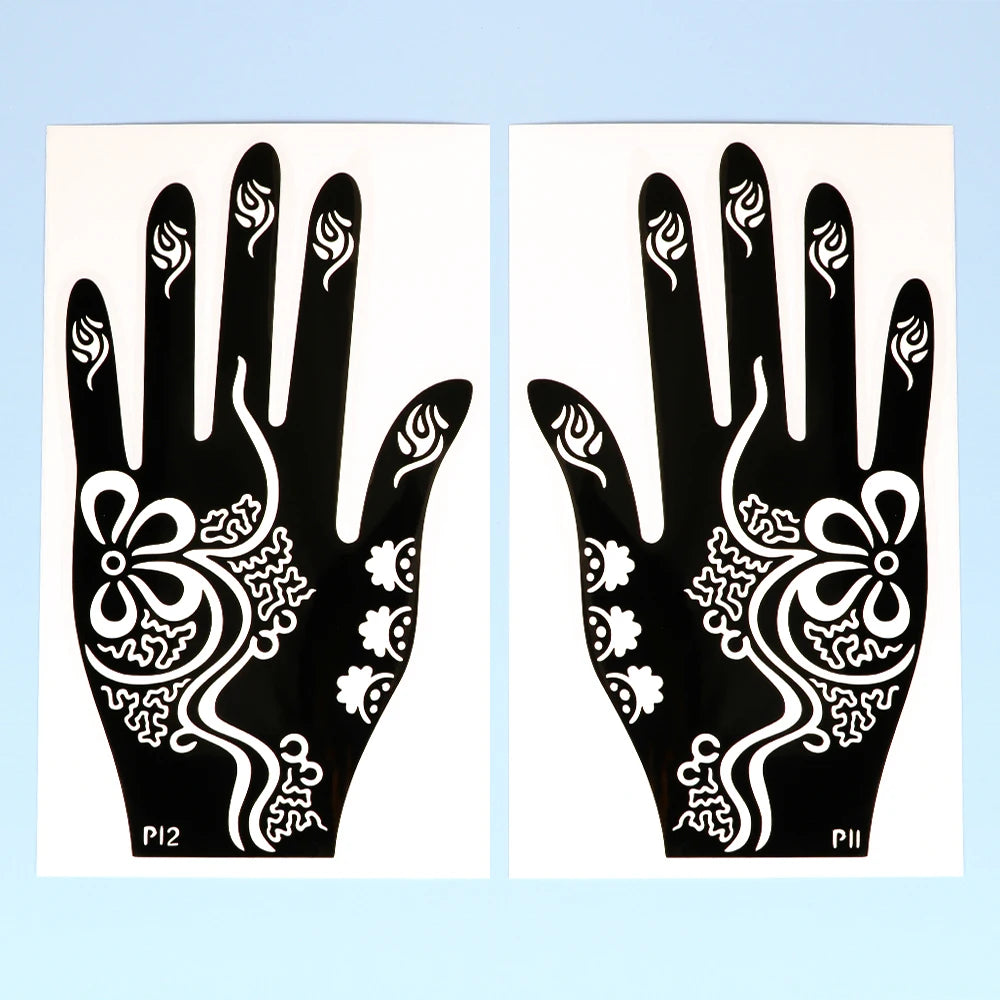 Temporäre Tattoo Schablone Hand Henna DIY Körperkunst Aufkleber
