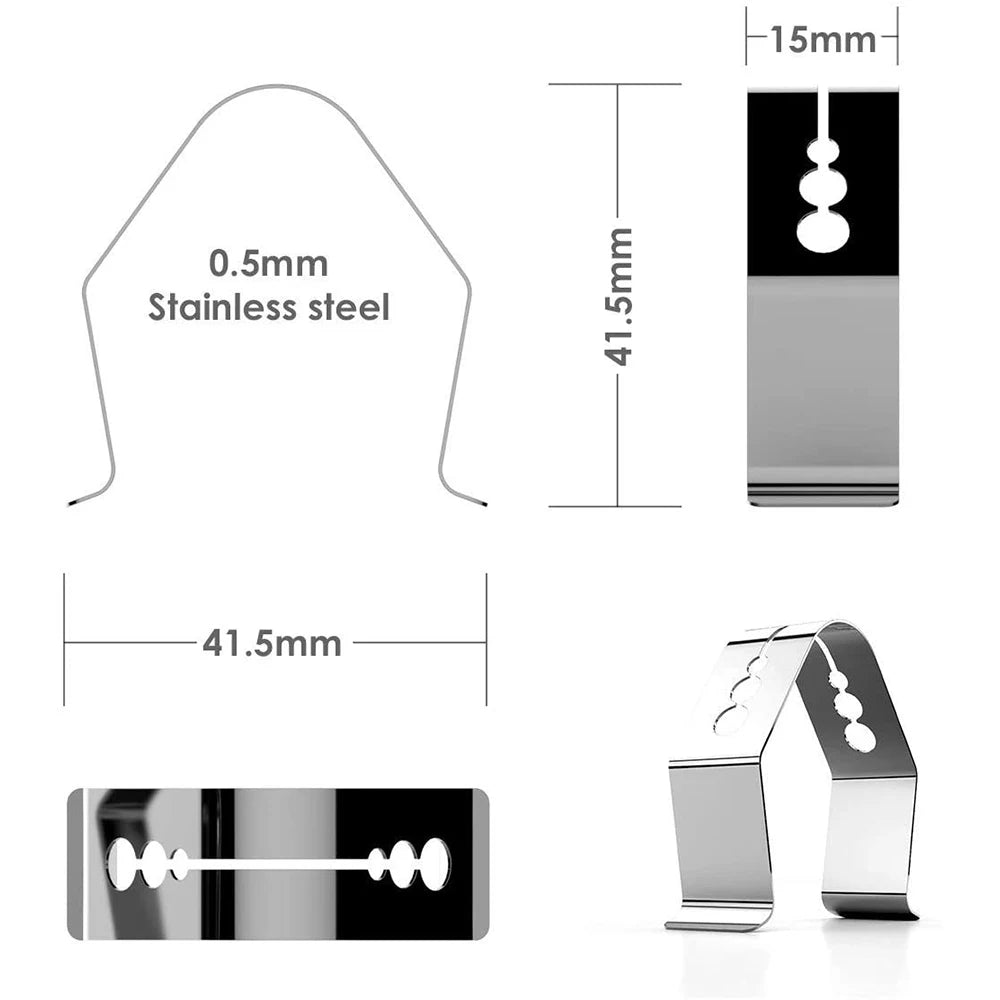 4-teiliges Universal Edelstahl BBQ Thermometer Sonde Clip Set – robust - spülmaschinenfest