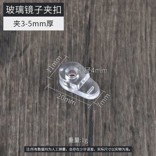 20x Transparente Kunststoff Glas Retainer Clips mit Schrauben für Möbel