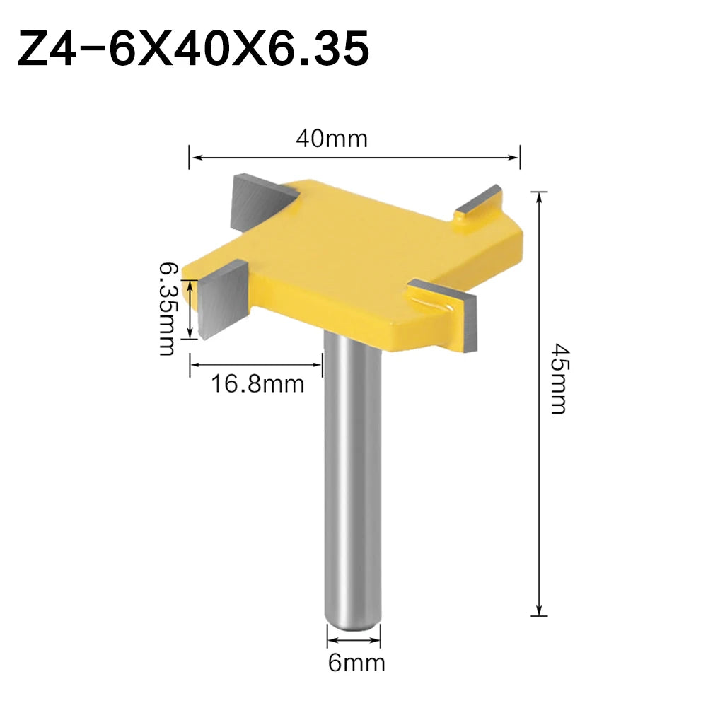 4 Rand Schlitzen Cutter Holz-Fräser in 6mm 8mm 12mm Schaftgrößen