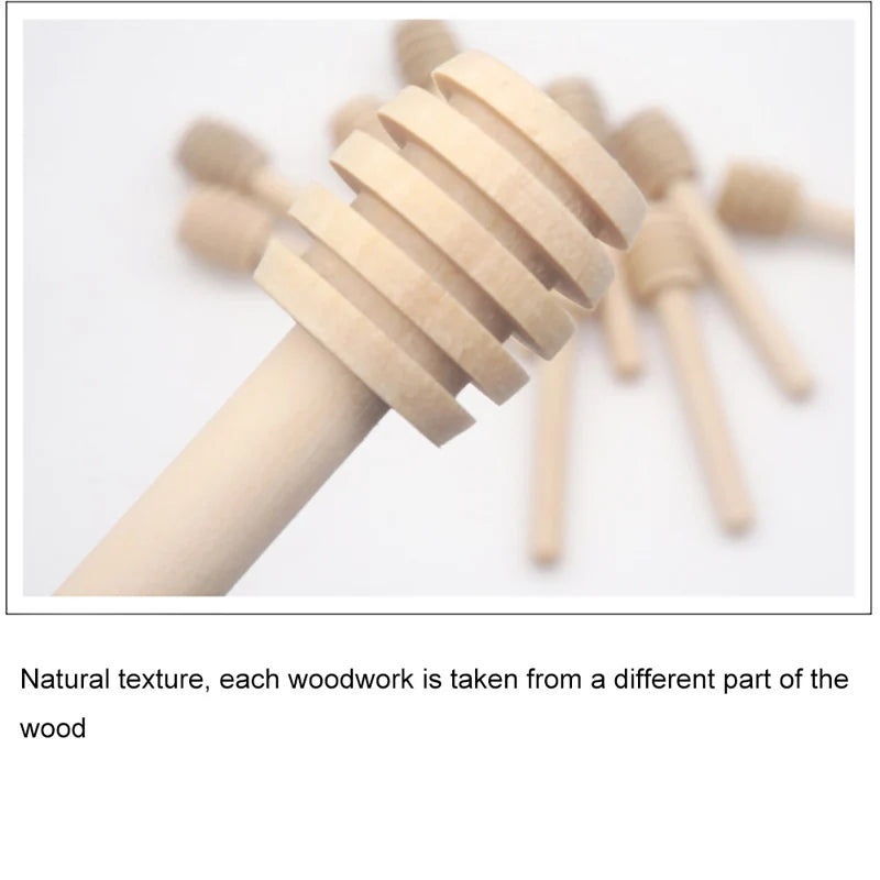 100er Set Holz-Honiglöffel mit langem Griff – natürlich, hygienisch, praktisch